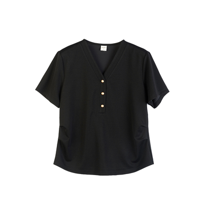 贴心女士时尚V领短袖衫
