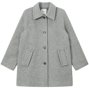 【新品】含山羊绒BEANPOLE滨波秋冬女松弛老钱风巴尔玛肯毛呢大衣