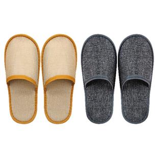 酒店一次性拖鞋待客拖鞋亚麻透气防滑加大加厚民宿专用室内可定制