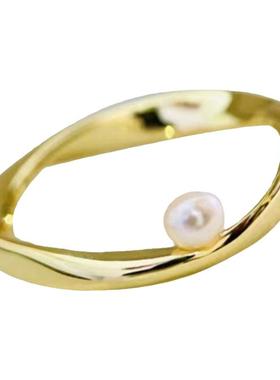 莫比乌斯环珍珠戒指时尚