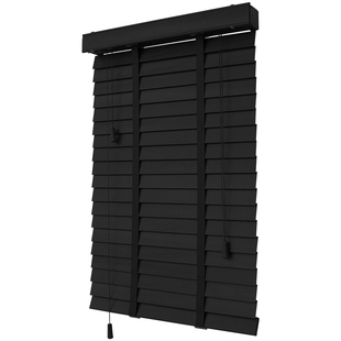 黑色实木百叶窗帘书房客厅卧室遮阳遮光胡桃木质百叶窗帘电动升降