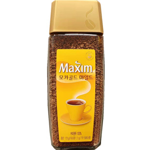 韩国麦馨纯咖啡粉175g瓶 原装进口MAXIM摩卡黑咖啡无添加蔗糖咖啡