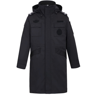 加长款保安服冬装加厚防寒保安棉服多功能大衣保安工作服冬季服装