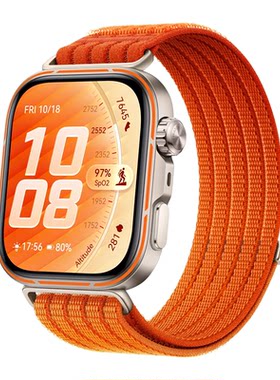 适用华为FIT5丹霞橙官款编织表带