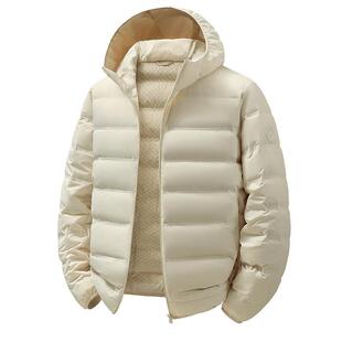 鸭鸭漫步轻薄排骨羽绒服男女同款2025秋冬季新款运动保暖连帽外套