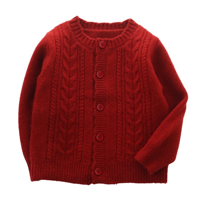 儿童羊绒衫圆领加厚毛衣开衫