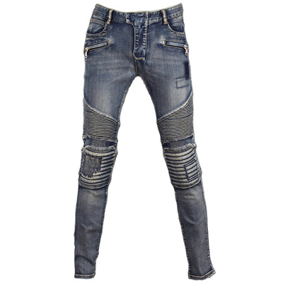 中低腰补丁水洗迷彩复古小脚裤