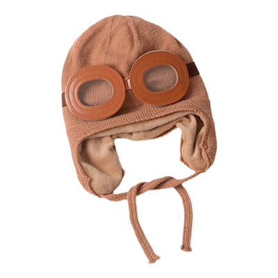 加绒宝宝护耳帽可爱飞行员冬保暖