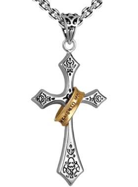 泰银男女十字架金银戒圈复古