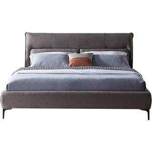 慕思简约现代布艺床网红床ins卧室床北欧布艺床双人主卧大床