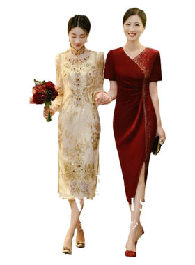 参加婚礼妈妈装礼服高级感