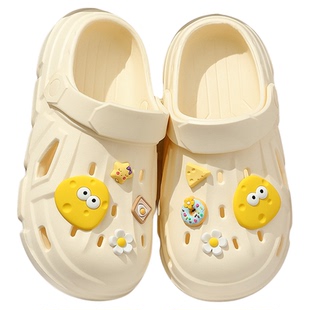 eva洞洞鞋女款夏季外穿2025新款厚底防滑沙滩学生包头踩屎感拖鞋