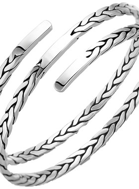 999麻花个性简约年轻纯银手镯