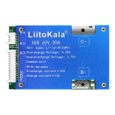 liitokala 锂池保护板 自动均衡电压16S-60V30ALi-ion电动车保护