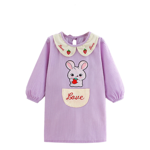 中大童儿童罩衣新款幼儿园羽绒服厚衣服长袖外套宝宝加长款防脏污