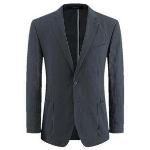 雅戈尔男士西服秋季新款官方商务休闲轻薄弹力泡泡纱西装外套男