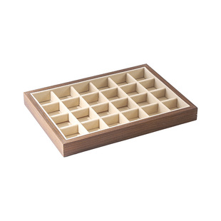 首饰托盘胡桃木绒布戒指耳钉项链饰手串陈列展示大容量饰品收纳盘