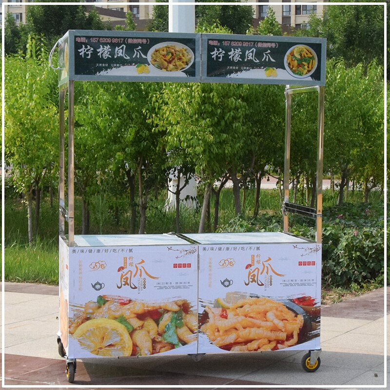 不锈钢折叠餐车糖葫芦花车商业街摊位车小推车商用市集夜市关东煮