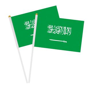 加厚沙特阿拉伯国旗户外飘旗手摇旗串旗办公桌旗落地旗会议签约旗帜外国旗万国旗运动会小旗帜装饰吊旗3号4