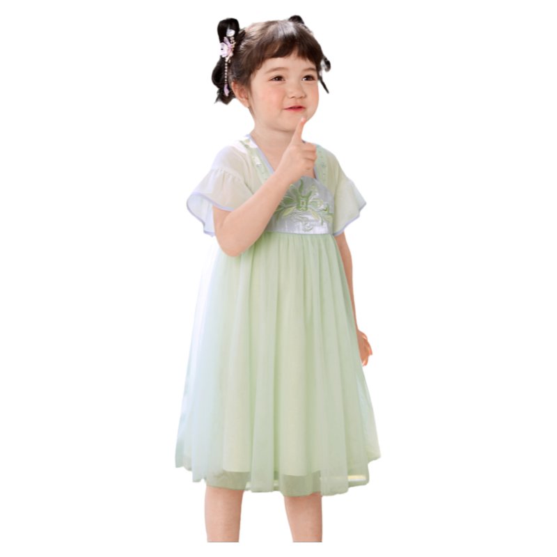 巴拉巴拉女童汉服连衣裙宝宝国风公主裙儿童古风裙子夏装新款童装