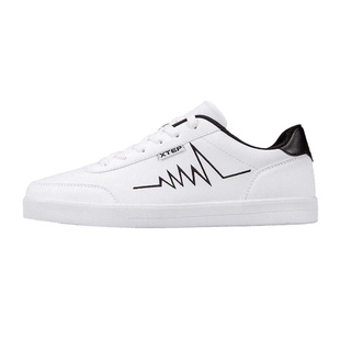 特步板鞋男运动鞋百搭小白鞋男款平板鞋子低帮休闲鞋白鞋学生男鞋
