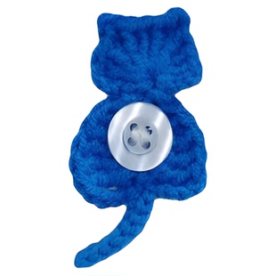 可爱手工编织毛线小猫纽扣套衣服纽扣装饰保护套毛线钩织胸针礼物