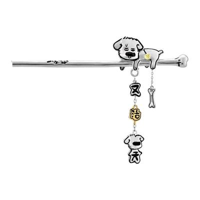 又活一天…原创小狗骨头发簪小众可爱女生发饰日常简约现代少女