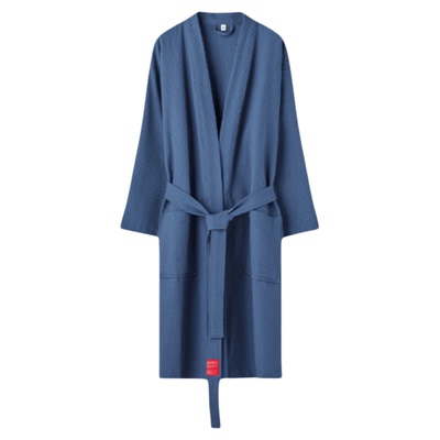 三利毛巾男士浴袍纯棉华夫格浴袍美容院浴衣毛巾料成人情侣家居服