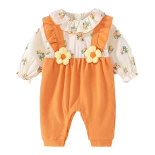 女宝宝春装1周岁一9七7八8六10十个月3婴儿衣服女连体春秋套装夏5