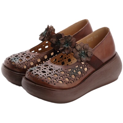 软底真皮女鞋妈妈鞋夏