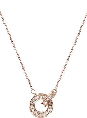 玫瑰金圆环项链女时尚简约