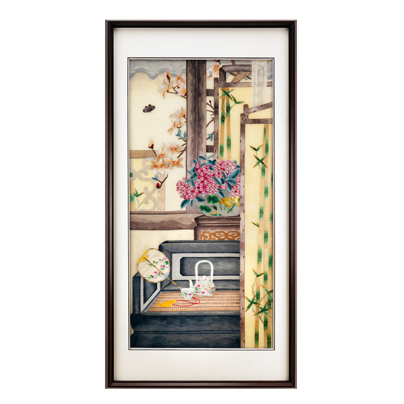 纯手工苏绣花卉刺绣装饰挂画