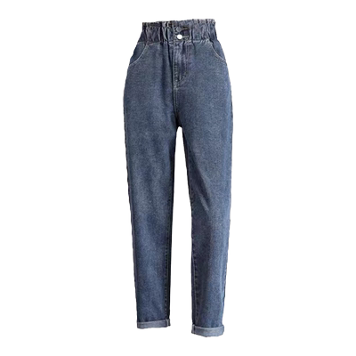 加绒加厚牛仔裤女秋冬季高腰阔腿裤子女宽松显瘦百搭哈伦裤女款潮