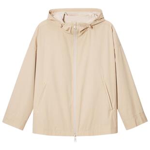 诗篇专选功能性薄款简约连帽风衣短外套夏款