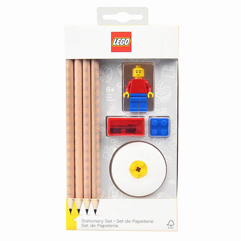 LEGO进口创意文具铅笔橡皮乐高