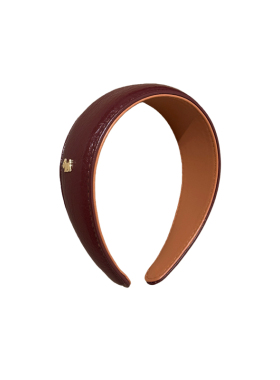 复古安可拉红色皮质宽边发箍