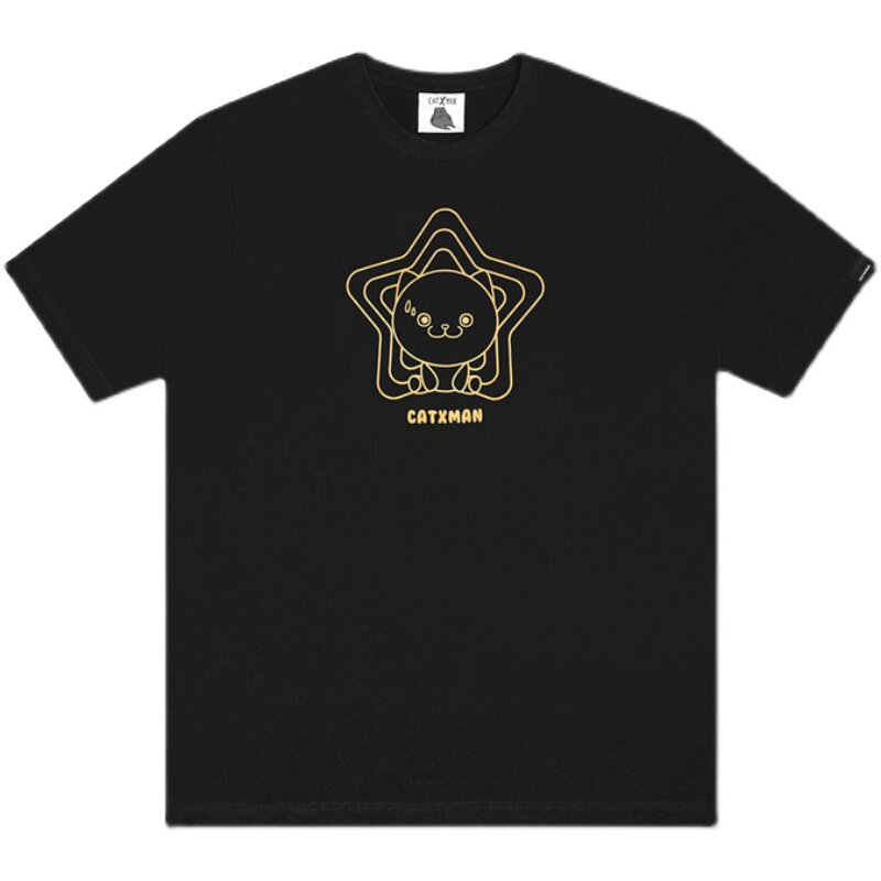 CATXMAN 周柏豪 STAR FOIL PRINT 烫印印花 图案双色 情侣短袖T恤