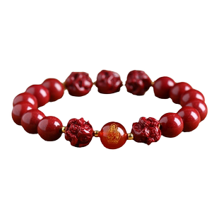 马年朱砂三合六合生肖手链男士本命佛生肖马鼠牛兔本命年手串女款