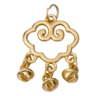 古法金招财纳福长命锁吊坠 两世欢饰品隔珠diy手链项链挂坠小配件