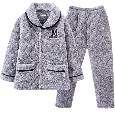 冬季珊瑚绒睡衣棉依界男士家居服