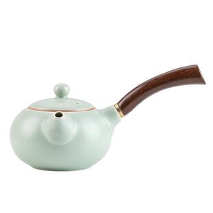 汝窑开片可养泡茶壶家用日式侧把壶陶瓷茶壶简约专用单壶功夫茶具