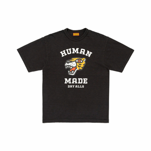 HUMAN MADE SS26 虎头图案印花休闲圆领宽松短袖纯棉T恤 男女同款