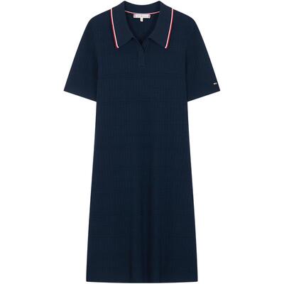 Tommy女装V字POLO领气质连衣裙