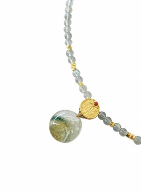 新款原创天然海蓝宝项链