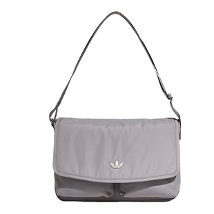 adidas阿迪达斯三叶草可调节肩带邮差包2026春多仓斜挎包 KT7418
