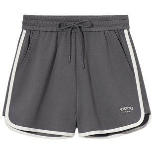 热风女士短裤2026年夏款撞色短裤休闲运动风卫裤居家短裤