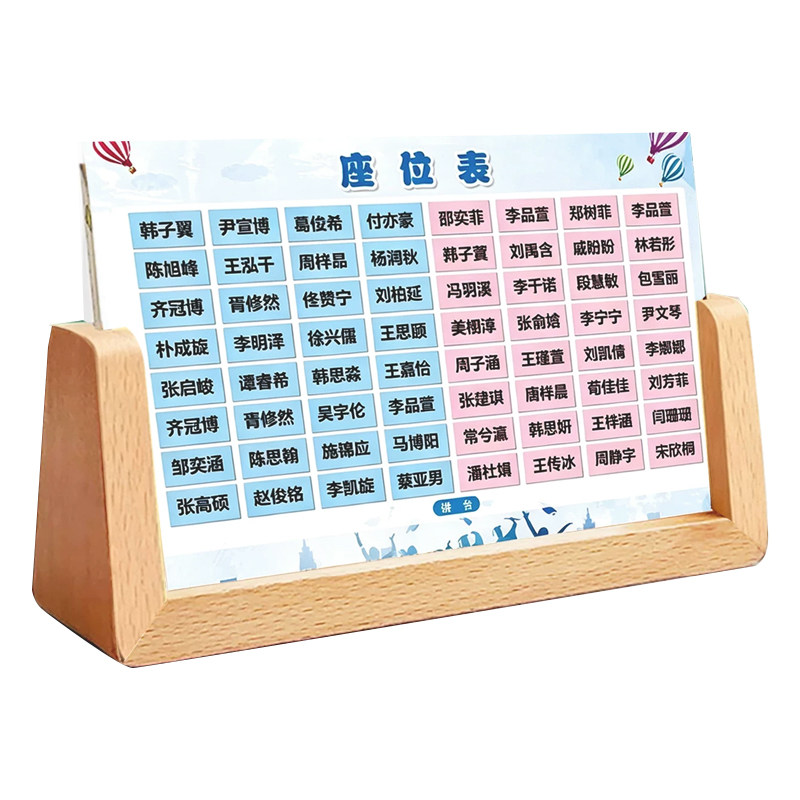 磁性座位表中小学生班级活动座次表讲台排位计划表名字磁铁磁力贴姓名牌磁性贴可移动老师点名神器学生名字牌