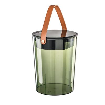 现代简约轻奢高透按压弹簧茶水桶