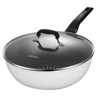 卡罗特有钛不粘锅炒锅家用红点平底锅煎锅炒菜锅电磁炉燃气灶专用