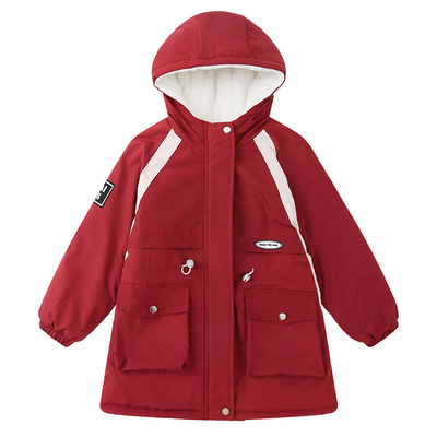 女童棉服冬装加厚派克服外套